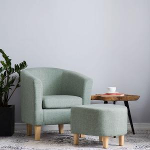 Simpli Fabric Armchair with Footstool